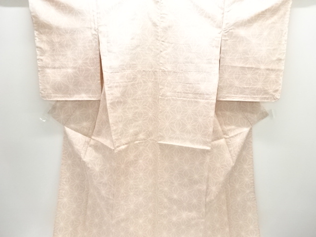 麻の葉模様織り出し十日町紬単衣着物